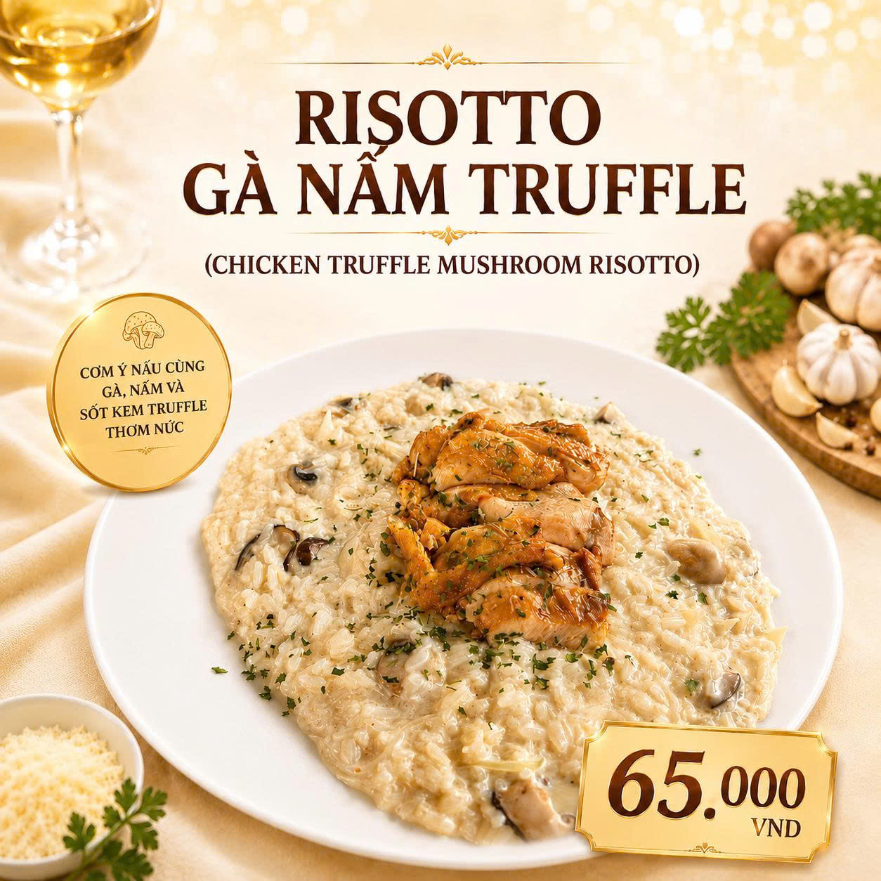 Risotto Gà Nấm Truffle
