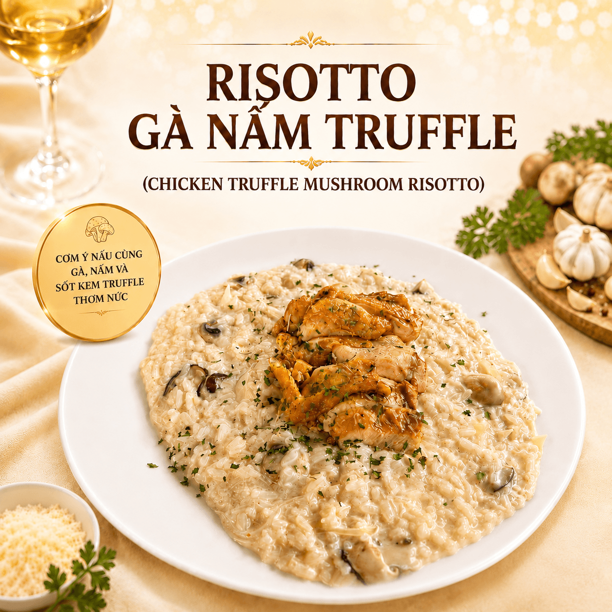 Risotto Gà Nấm Truffle